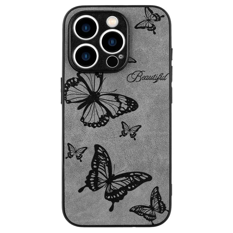 For iPhone 14 Pro Case PU Leather+PC+TPU Retro Pattern Design Back Cover
