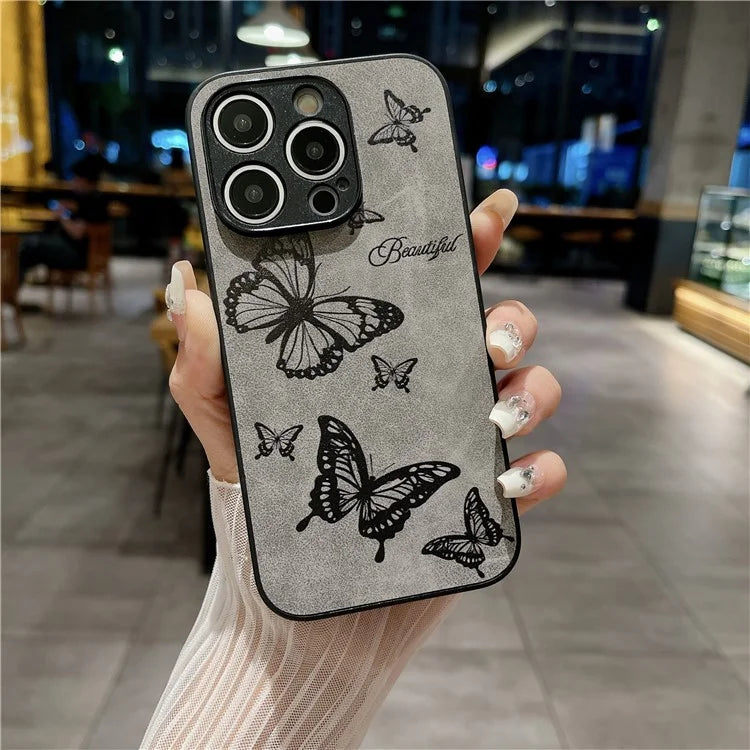 For iPhone 14 Pro Case PU Leather+PC+TPU Retro Pattern Design Back Cover