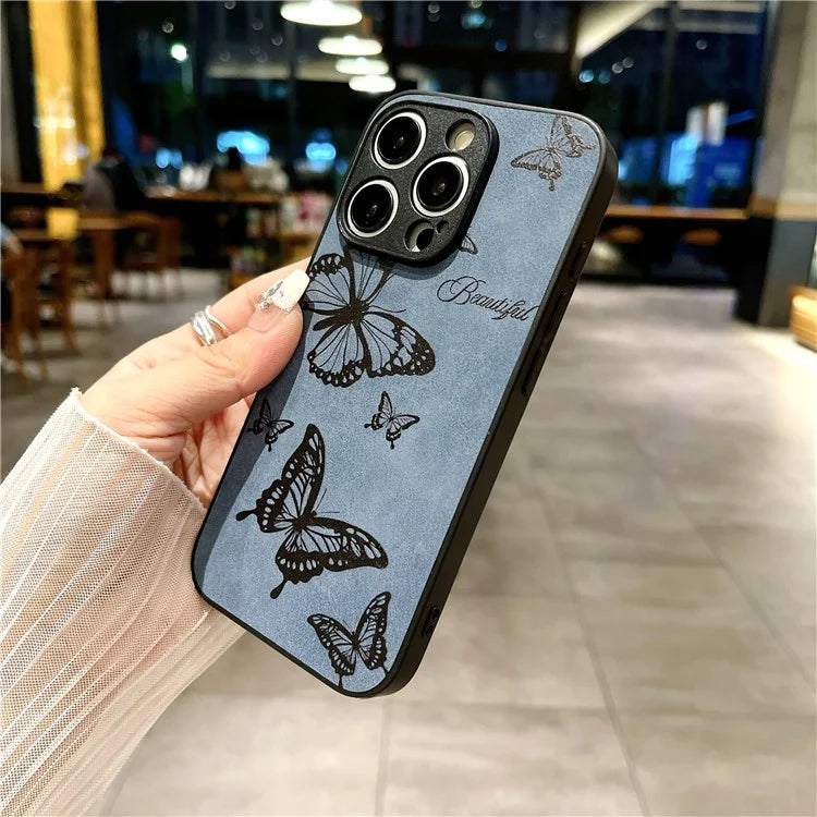 For iPhone 14 Pro Case PU Leather+PC+TPU Retro Pattern Design Back Cover