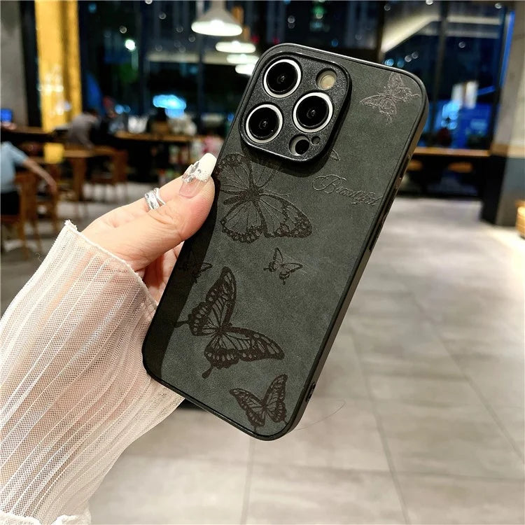 For iPhone 14 Pro Case PU Leather+PC+TPU Retro Pattern Design Back Cover