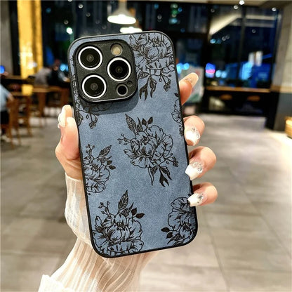 For iPhone 14 Pro Case PU Leather+PC+TPU Retro Pattern Design Back Cover