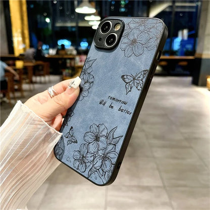 For iPhone 14 Case Pattern Print PU+PC+TPU Shockproof Phone Cover