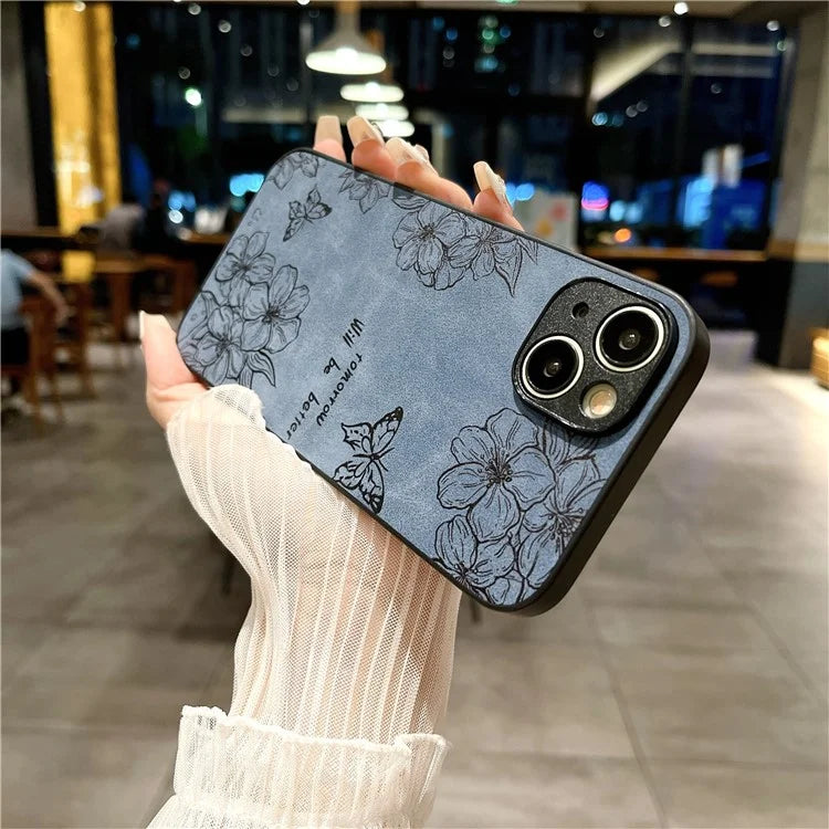 For iPhone 14 Case Pattern Print PU+PC+TPU Shockproof Phone Cover