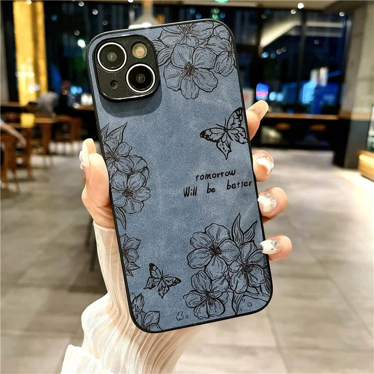 For iPhone 14 Case Pattern Print PU+PC+TPU Shockproof Phone Cover