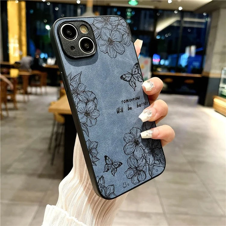 For iPhone 14 Case Pattern Print PU+PC+TPU Shockproof Phone Cover