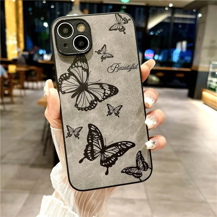 For iPhone 14 Case Pattern Print PU+PC+TPU Shockproof Phone Cover