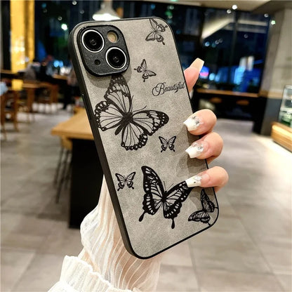 For iPhone 14 Case Pattern Print PU+PC+TPU Shockproof Phone Cover