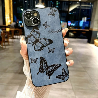 For iPhone 14 Case Pattern Print PU+PC+TPU Shockproof Phone Cover
