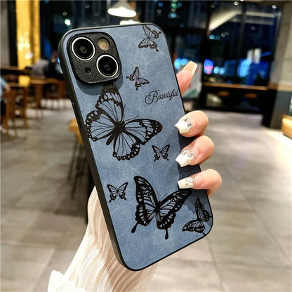 For iPhone 14 Case Pattern Print PU+PC+TPU Shockproof Phone Cover