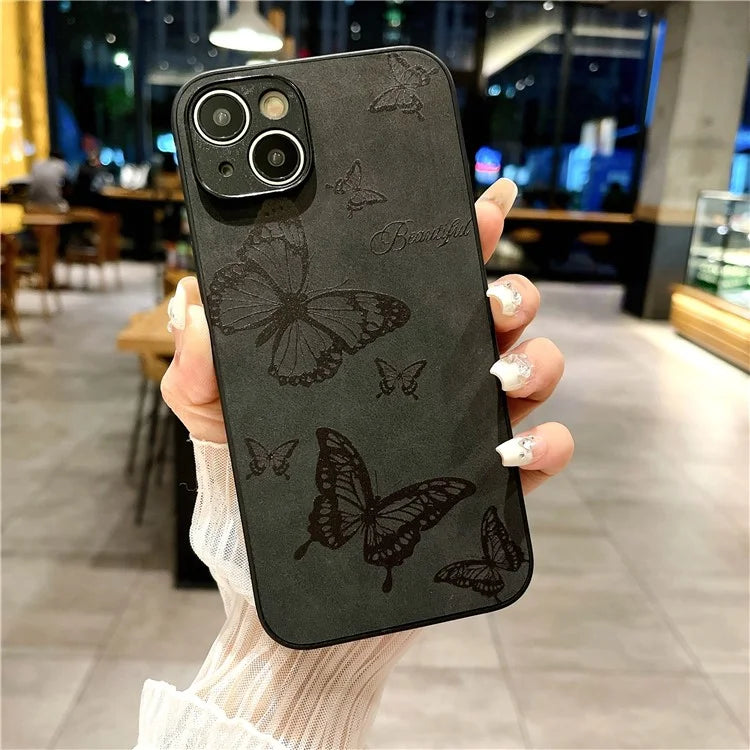 For iPhone 14 Case Pattern Print PU+PC+TPU Shockproof Phone Cover