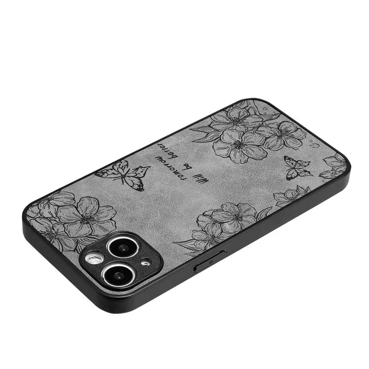 For iPhone 14 Case Pattern Print PU+PC+TPU Shockproof Phone Cover