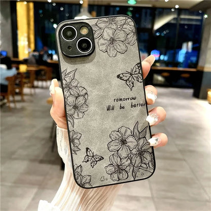 For iPhone 14 Case Pattern Print PU+PC+TPU Shockproof Phone Cover