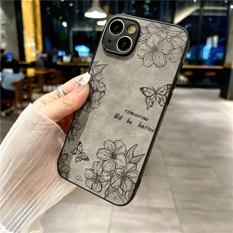 For iPhone 14 Case Pattern Print PU+PC+TPU Shockproof Phone Cover