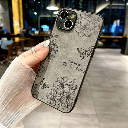 For iPhone 14 Case Pattern Print PU+PC+TPU Shockproof Phone Cover