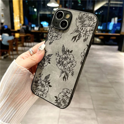 For iPhone 14 Case Pattern Print PU+PC+TPU Shockproof Phone Cover