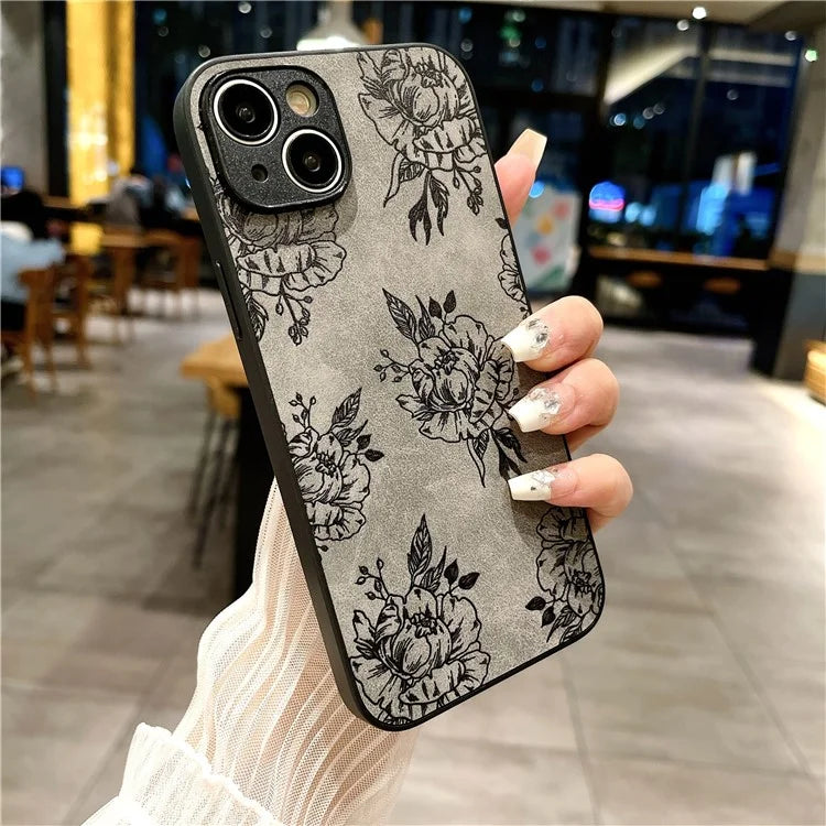 For iPhone 14 Case Pattern Print PU+PC+TPU Shockproof Phone Cover