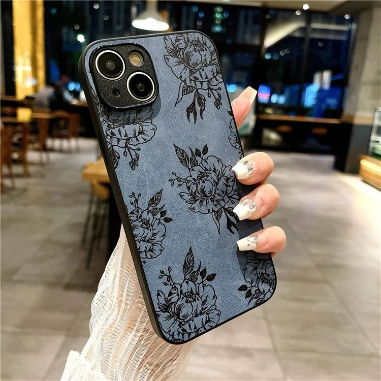For iPhone 14 Case Pattern Print PU+PC+TPU Shockproof Phone Cover