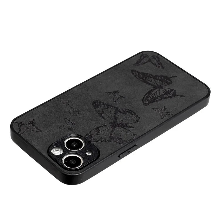 For iPhone 14 Plus Retro Back Case PU Leather Drop-Proof Phone Cover