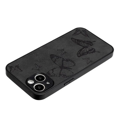 For iPhone 14 Plus Retro Back Case PU Leather Drop-Proof Phone Cover