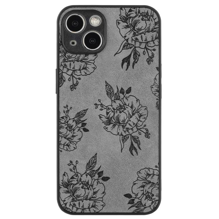For iPhone 14 Plus Retro Back Case PU Leather Drop-Proof Phone Cover