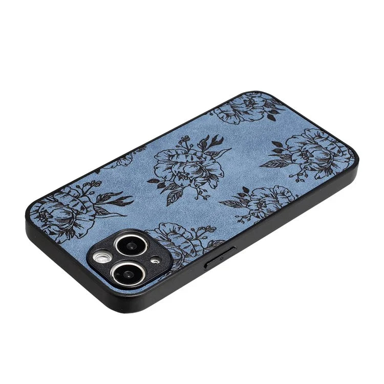 For iPhone 14 Plus Retro Back Case PU Leather Drop-Proof Phone Cover