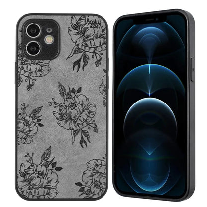 For iPhone 12 Butterfly Pattern Phone Case PU Leather+PC+TPU Cell Phone Cover