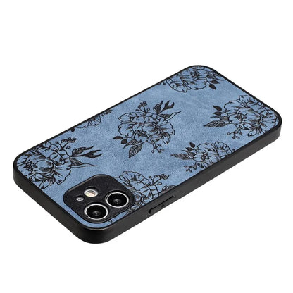 For iPhone 12 Butterfly Pattern Phone Case PU Leather+PC+TPU Cell Phone Cover