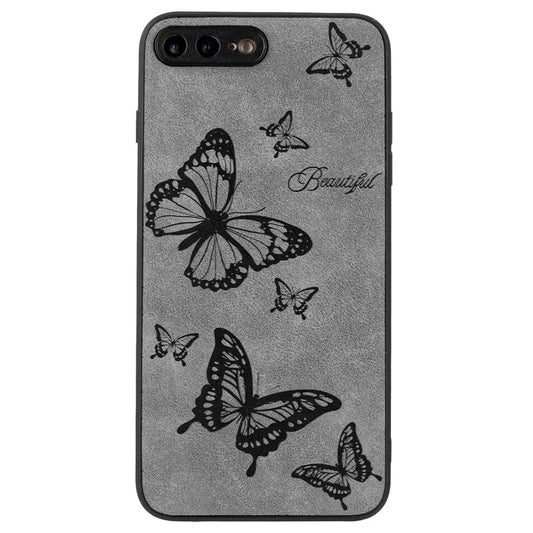 Floral Phone Case for iPhone 7 Plus / 8 Plus PU Leather Coated PC+TPU Cover
