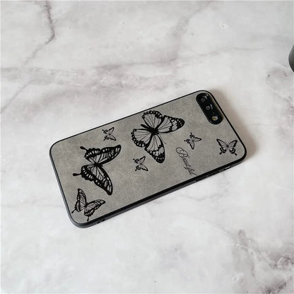 Floral Phone Case for iPhone 7 Plus / 8 Plus PU Leather Coated PC+TPU Cover