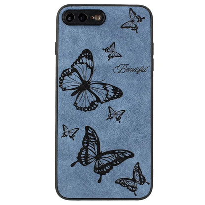 Floral Phone Case for iPhone 7 Plus / 8 Plus PU Leather Coated PC+TPU Cover