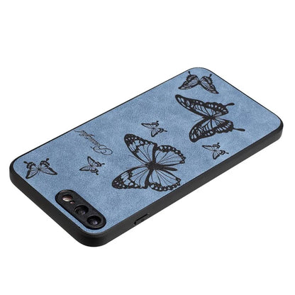 Floral Phone Case for iPhone 7 Plus / 8 Plus PU Leather Coated PC+TPU Cover