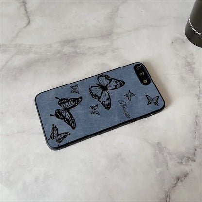Floral Phone Case for iPhone 7 Plus / 8 Plus PU Leather Coated PC+TPU Cover