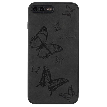 Floral Phone Case for iPhone 7 Plus / 8 Plus PU Leather Coated PC+TPU Cover