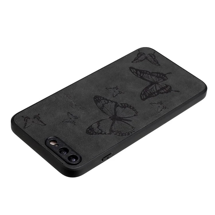 Floral Phone Case for iPhone 7 Plus / 8 Plus PU Leather Coated PC+TPU Cover