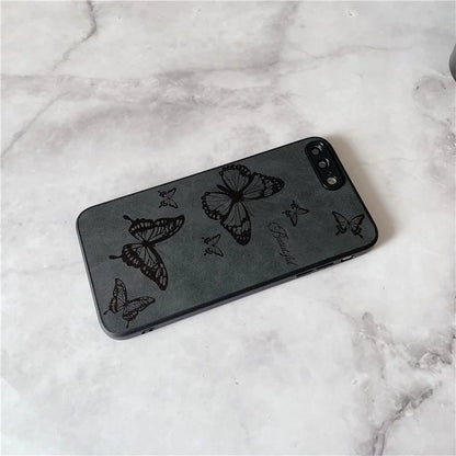 Floral Phone Case for iPhone 7 Plus / 8 Plus PU Leather Coated PC+TPU Cover