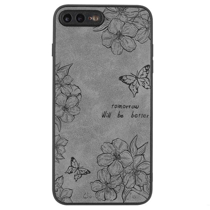 Floral Phone Case for iPhone 7 Plus / 8 Plus PU Leather Coated PC+TPU Cover