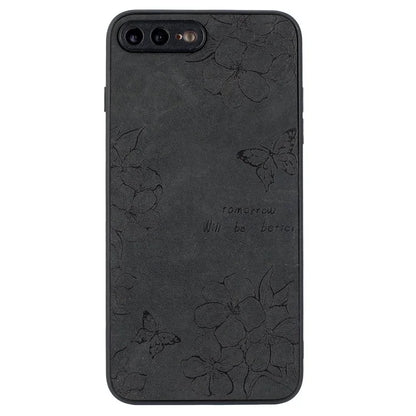 Floral Phone Case for iPhone 7 Plus / 8 Plus PU Leather Coated PC+TPU Cover