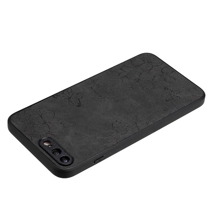 Floral Phone Case for iPhone 7 Plus / 8 Plus PU Leather Coated PC+TPU Cover