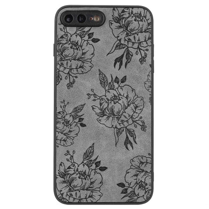 Floral Phone Case for iPhone 7 Plus / 8 Plus PU Leather Coated PC+TPU Cover