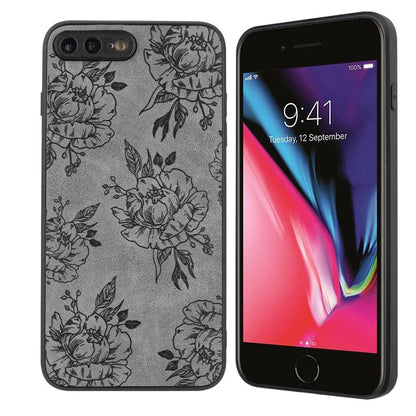 Floral Phone Case for iPhone 7 Plus / 8 Plus PU Leather Coated PC+TPU Cover