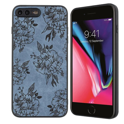 Floral Phone Case for iPhone 7 Plus / 8 Plus PU Leather Coated PC+TPU Cover