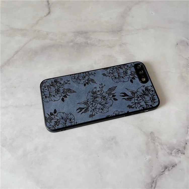 Floral Phone Case for iPhone 7 Plus / 8 Plus PU Leather Coated PC+TPU Cover