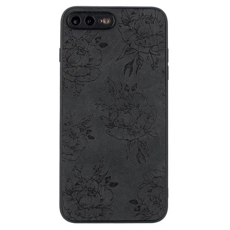Floral Phone Case for iPhone 7 Plus / 8 Plus PU Leather Coated PC+TPU Cover