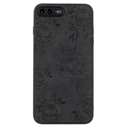 Floral Phone Case for iPhone 7 Plus / 8 Plus PU Leather Coated PC+TPU Cover