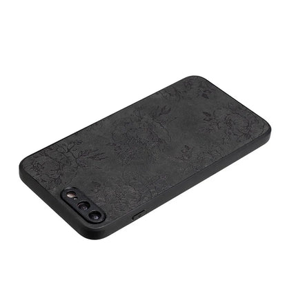 Floral Phone Case for iPhone 7 Plus / 8 Plus PU Leather Coated PC+TPU Cover