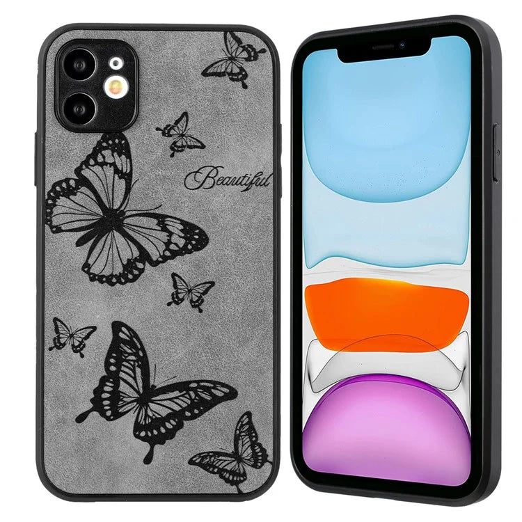 Floral Phone Case for iPhone 11 PU Leather+PC+TPU Bump Proof Back Protector Cover