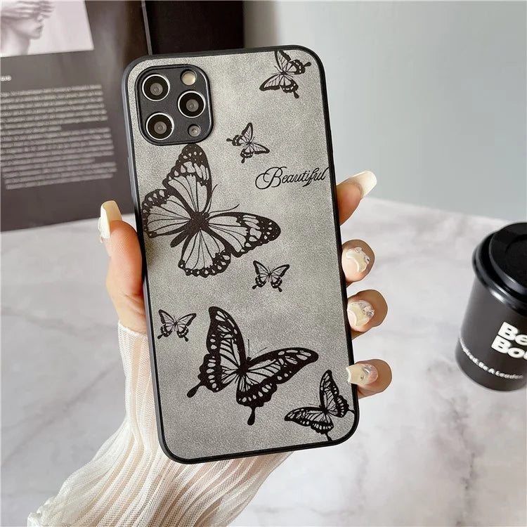 Floral Phone Case for iPhone 11 PU Leather+PC+TPU Bump Proof Back Protector Cover