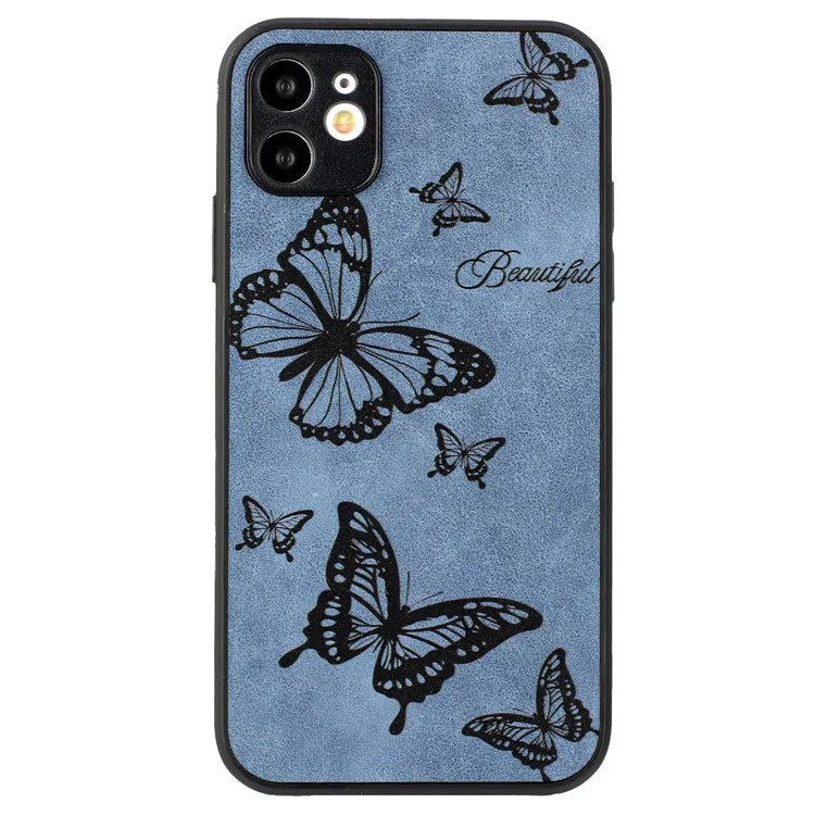 Floral Phone Case for iPhone 11 PU Leather+PC+TPU Bump Proof Back Protector Cover
