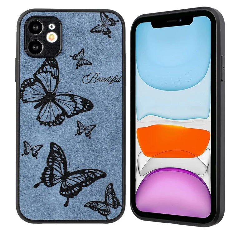 Floral Phone Case for iPhone 11 PU Leather+PC+TPU Bump Proof Back Protector Cover