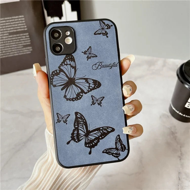 Floral Phone Case for iPhone 11 PU Leather+PC+TPU Bump Proof Back Protector Cover